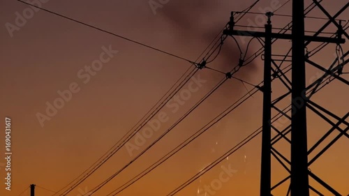 Dramatic electrical storm surges through power lines in stunning display of raw energy