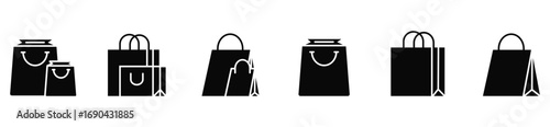 Black Silhouette Shopping Bag Vector for Sale and Business