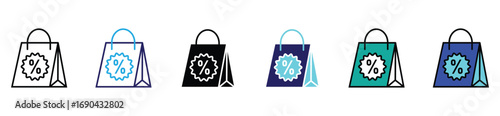 Shopping Bag Icon Set for Retail, Store, and E-Commerce Design