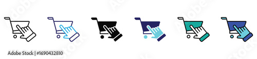 Pointer and Cursor Shopping Basket Symbol Vector Illustration