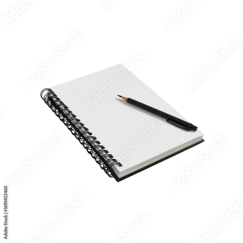 Blank Spiral Notebook with Pencil - Ready for Ideas