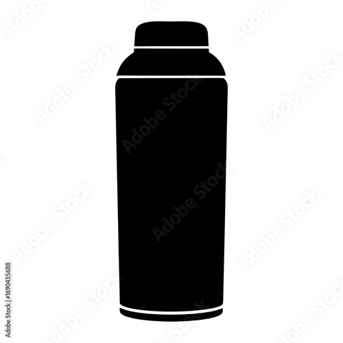Modern silhouette vector of a tall sleek water bottle ideal for sports and travel