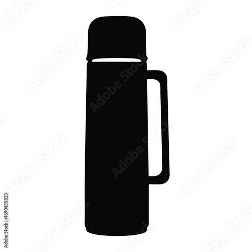 Silhouette vector thermos flask icon for modern designs and print projects