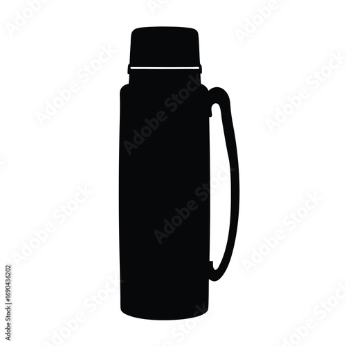Silhouette vector graphic of a thermos bottle for modern designs and concepts