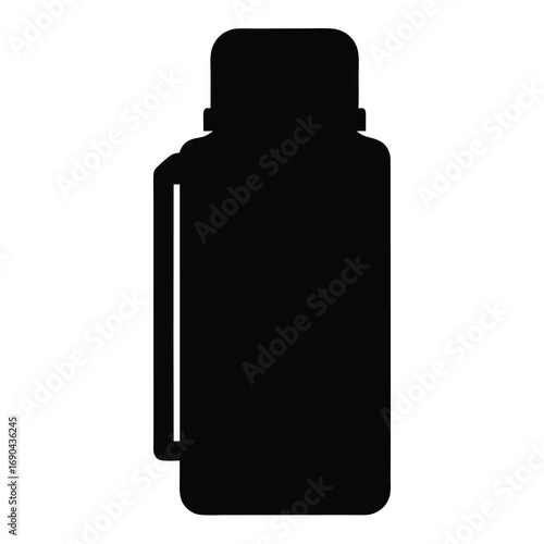Silhouette vector design thermos bottle for outdoor adventures and travel use