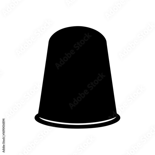 Thimble silhouette vector graphic icon for sewing craft and tailoring designs