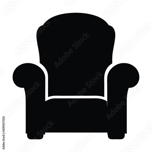 Silhouette vector of a classic armchair elegant furniture design for decor and graphics