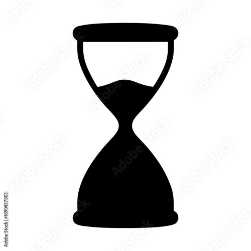 Silhouette vector icon of an hourglass timer symbol for time management and countdown concepts