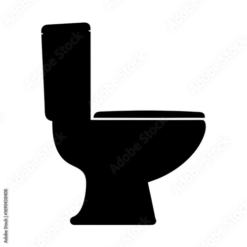 Silhouette vector of toilet icon for bathroom and sanitation graphics