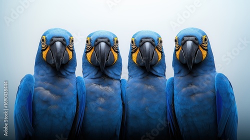 Colorful image of blue parrots