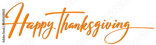 happy thanksgiving lettering calligraphy text brush vector