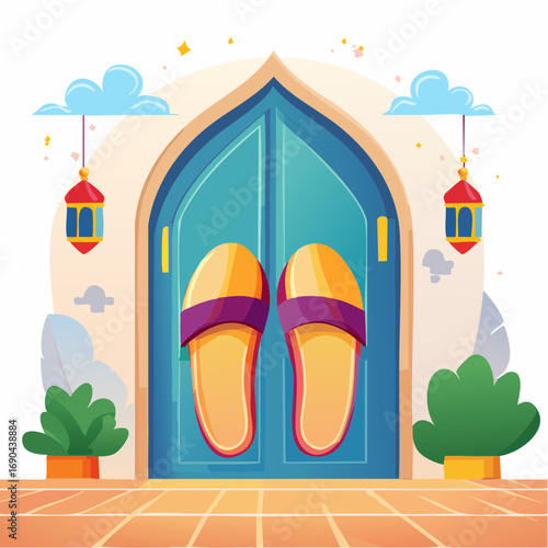 Colorful Slippers at Archway Entrance