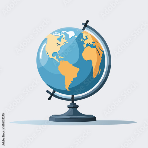 Stylized Pixelated Globe On Stand