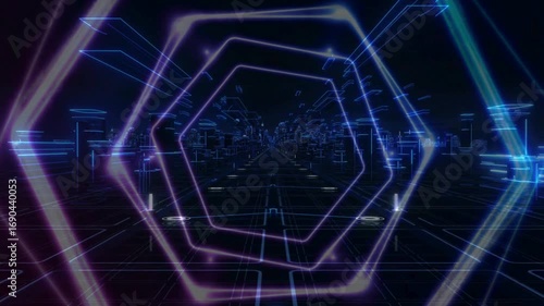 abstract blue background with hexagons