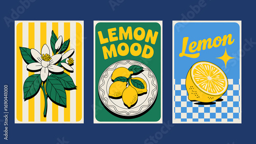 Fresh Lemon Illustrations A Trio of Vintage-Inspired Citrus Art for Refreshing Design