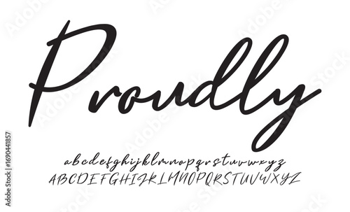 Proudly Elegant Signature Modern Handwritten Script Typeface. Luxury signature Font Calligraphy Logotype Script elegant Font Type lettering handwritten Font.vector illustration 
