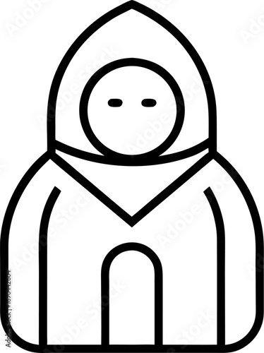 Existence outline icon vector on white background 
