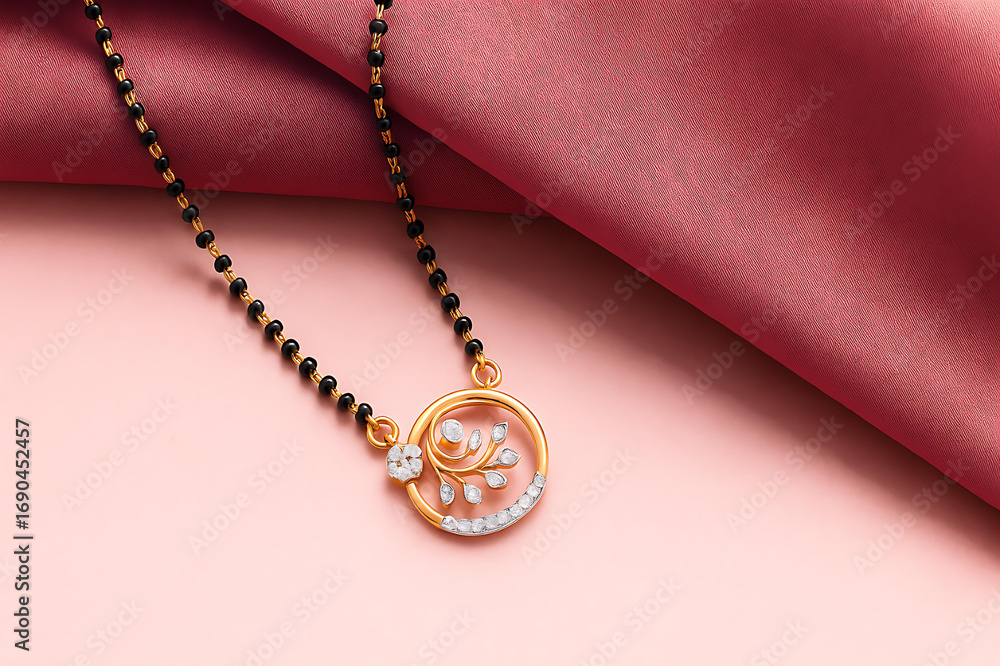 Fototapeta premium Elegant modern mangalsutra design crafted with simplicity and style