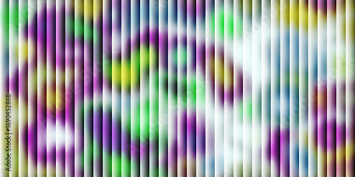 Abstract vertical stripes with blurred vibrant purple green yellow and white color gradients creating a dynamic and modern digital art background pattern