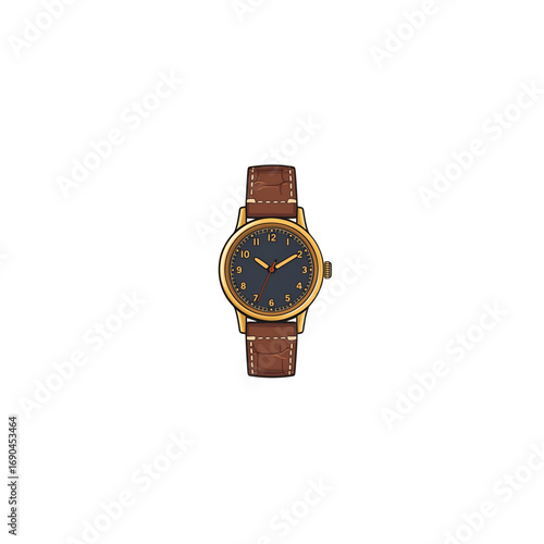 wristwatch isolated on white background