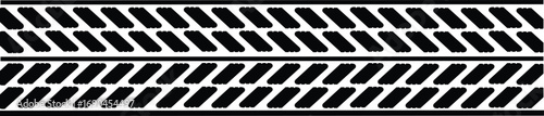 Tire tread pattern with diagonal block design for car wheel grip, automotive track texture, and rubber surface detail, transparent background