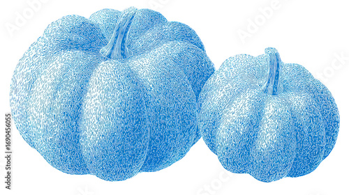 Blue Abstract Shapes on Transparent Background