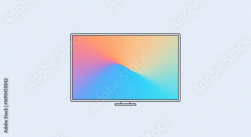 Modern flat screen television with colorful display for home entertainment and digital media viewing use