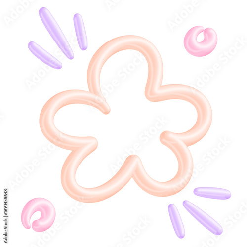 Wallpaper Mural doodle Playful pastel abstract shapes with a glossy, flowing texture, resembling sweet cream or icing, creating a whimsical and soft decorative element for various designs Torontodigital.ca