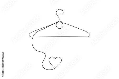 Minimalist clothes hangers single line art isolated vector design
