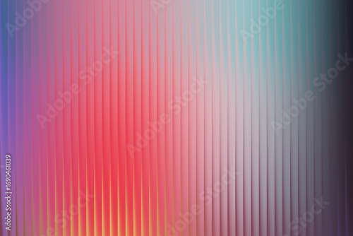 Abstract backdrop with a vertical ribbed pattern and a vivid gradient transitioning from red and pink to teal and gray, offering a dynamic and artistic visual for creative projects