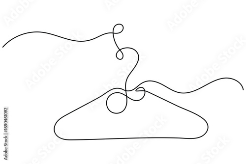 Minimalist clothes hangers single line art isolated vector design
