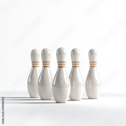 Wallpaper Mural White bowling pins on a white background Torontodigital.ca
