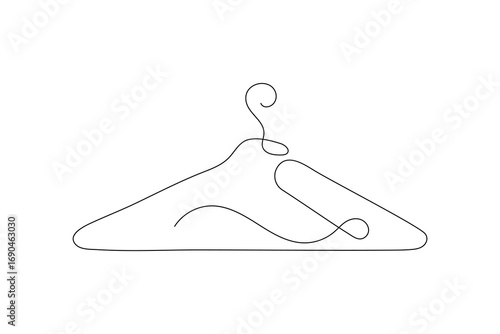 Minimalist clothes hangers single line art isolated vector design
