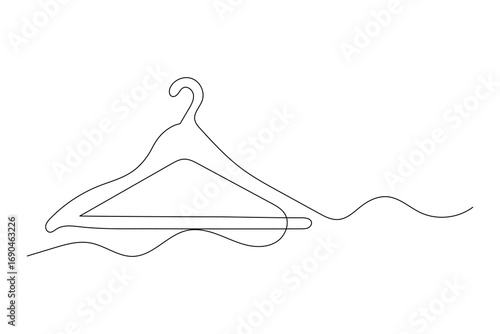 Minimalist clothes hangers single line art isolated vector design
