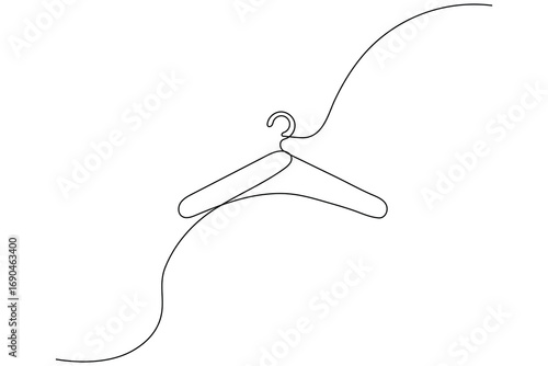 Minimalist clothes hangers single line art isolated vector design
