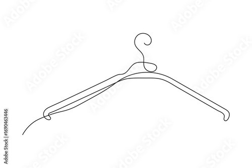 Minimalist clothes hangers single line art isolated vector design
