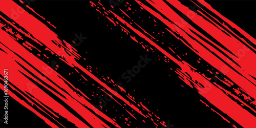 Red black brush stroke pattern car sticker abstract banner sporty lines red black color combination brush stroke pattern grunge motorsport racing design, Eps 10.