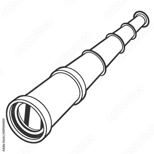 A compact, collapsing telescope used for maritime observation or terrestrial viewing, often made of brass.