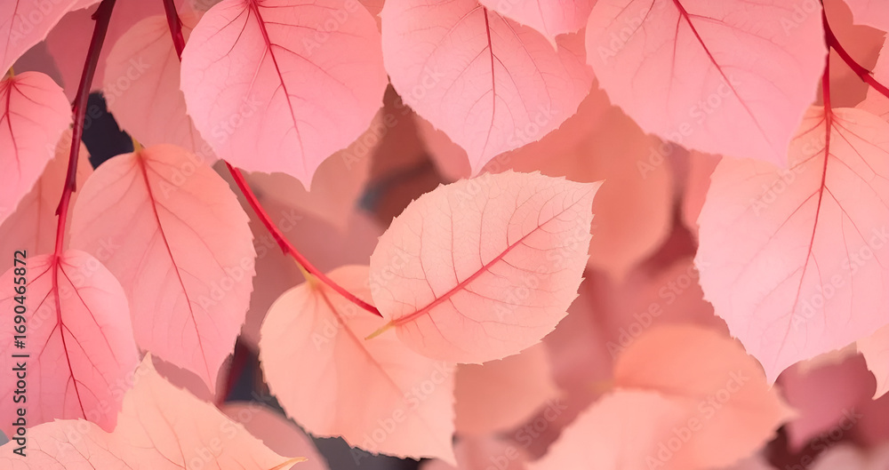 Fototapeta premium potrait transparent pastel-colored hd leaves in soft shades, Generative AI