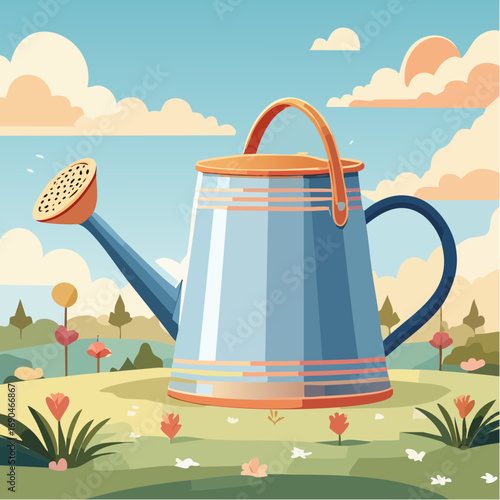 Illustration plate stylisée d’outil agricole