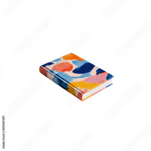 Abstract Colorful Book Cover Design - Vibrant Notebook Mockup