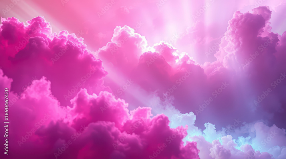 Fototapeta premium Pink Cloudscape with Sunlight