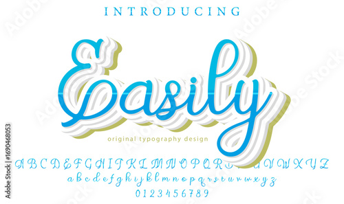 Easily - Elegant 3D Script Font with Handwritten Style for Modern Typography and Branding