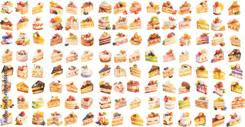 cake slices watercolor clipart