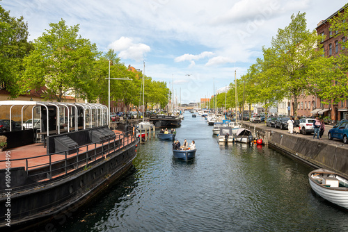 Scenic Christianshavn Copenhagen on a Bright Cloudy Day