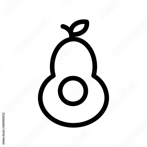 avocado line icon