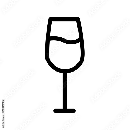 wine glass line icon