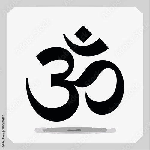 hindu om sign vector easy to use,Black Om symbol vector illustration for spirituality and meditation