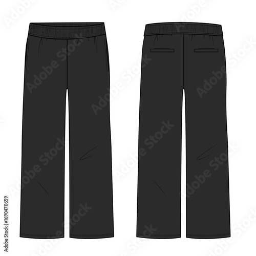 Black Pajama pant vector illustration template for ladies