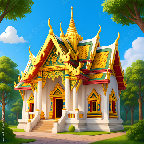 Wallpaper Mural historic thai temple surrounded by nature Torontodigital.ca
